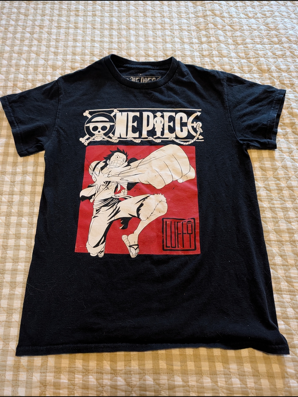 Ripple Junction Black & Red One Piece Luffy Graphic Tee